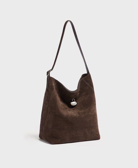 Drop Hobo - Dark Rosewood(Suede) Handbags Cafuné 