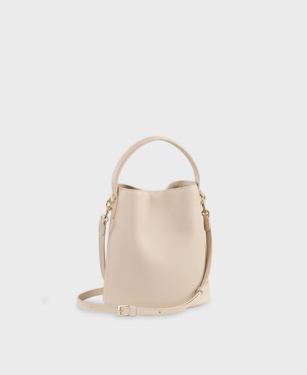 Mushroom Small authentic Leather Bucket Bag