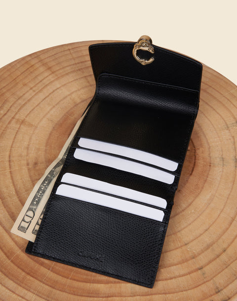 Cafuné Double-C Wallet - Black interior view