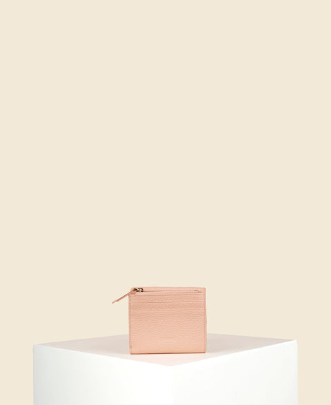 Cafuné Double-C Wallet - Blush back view