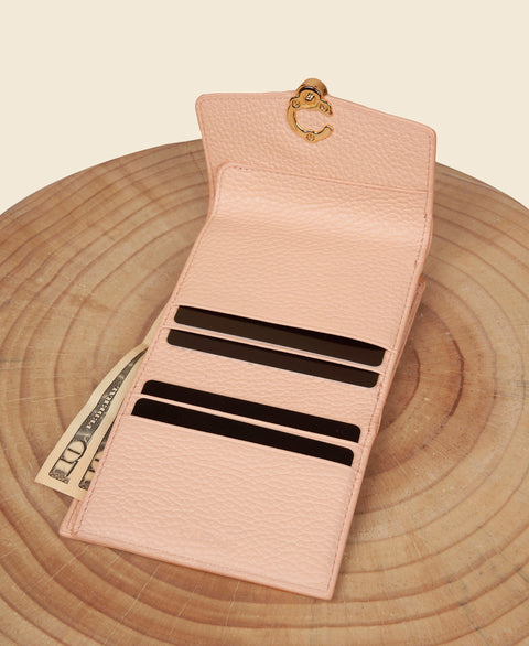 Cafuné Double-C Wallet - Blush interior view